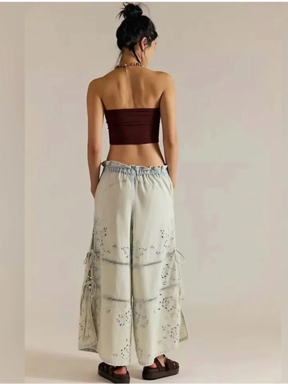 We The Free x Free People Day Break Eyelet Jeans NWT L - Picture 2 of 8